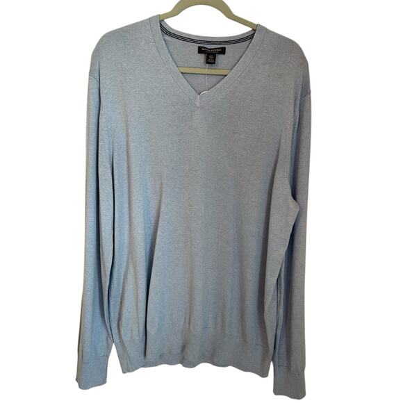 Banana Republic Mens XL Blue V-Neck Sweater Silk Cotton Cashmere Blend - Picture 1 of 7